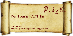 Perlberg Áhim névjegykártya